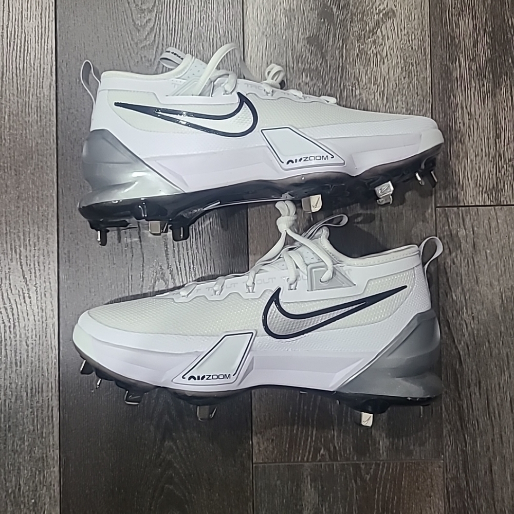 Nike Force Zoom Trout 9 Elite Metal Baseball Cleats White FB2906-102 Men Sz 7.5